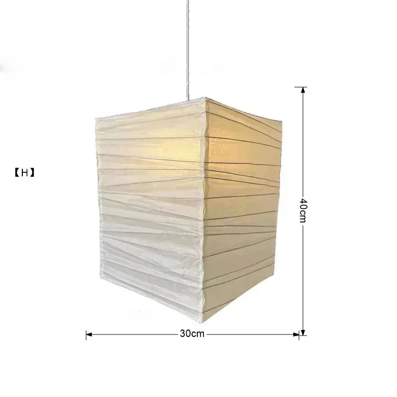 Afralia™ Japanese Wabi Sabi Pendant Light LED E27 Noguchi Akari Rice Paper Ceiling Hanging