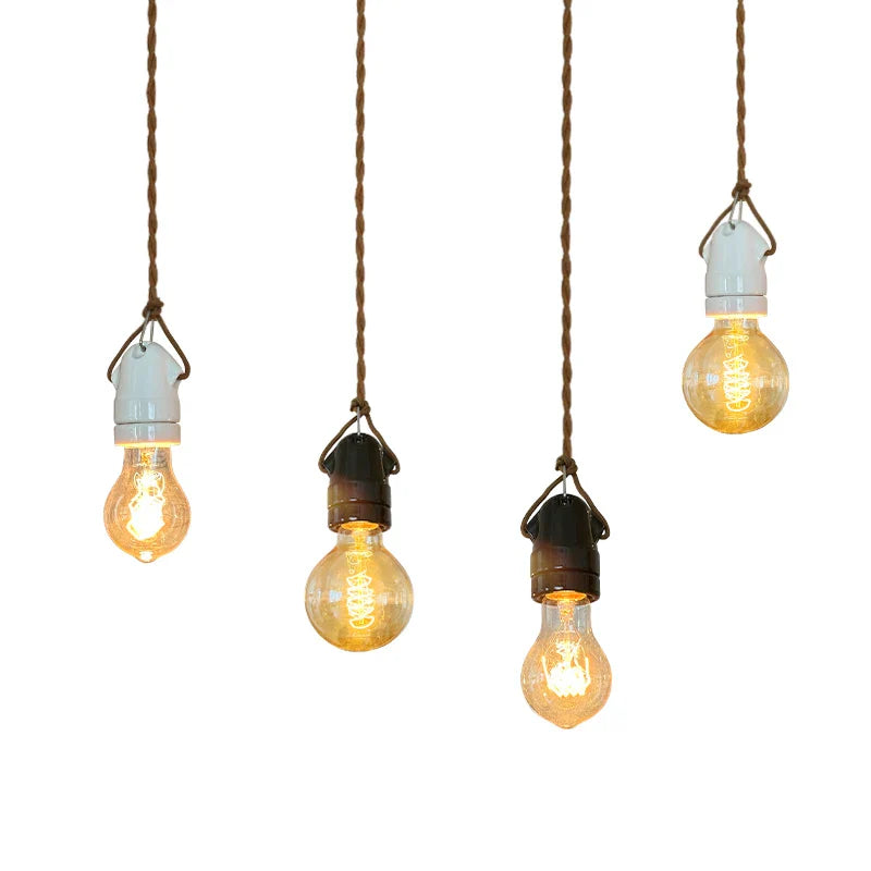 Afralia™ Ceramic LED Pendant Light: Vintage Japanese Style Single Lamp for Home Decor