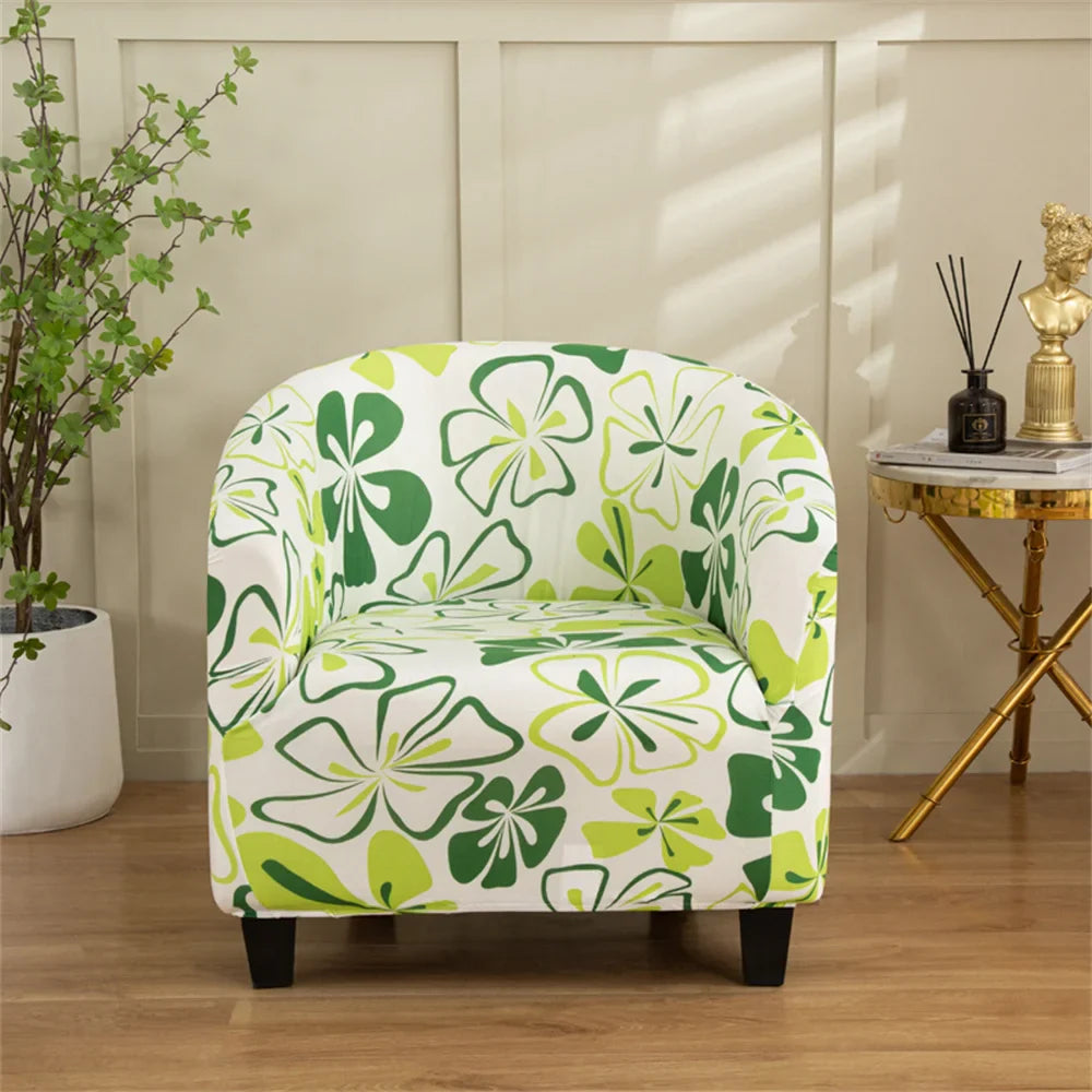 Afralia™ Printed Tub Chair Cover - Armchair Slipcover for Club Sofa