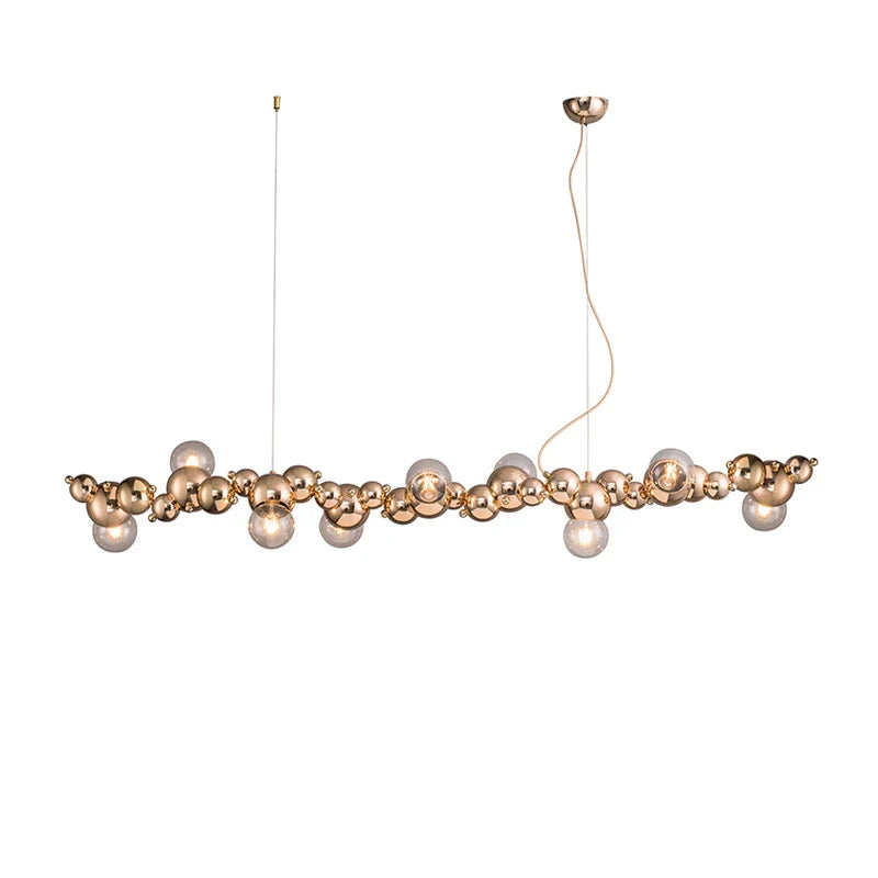 Afralia™ Chrome Gold Molecule Chandelier - Dimmable LED Hanging Lamps