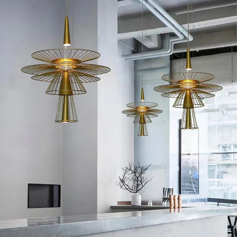 Afralia™ Metal Cord Pendant Chandelier for Loft Luxury Living.