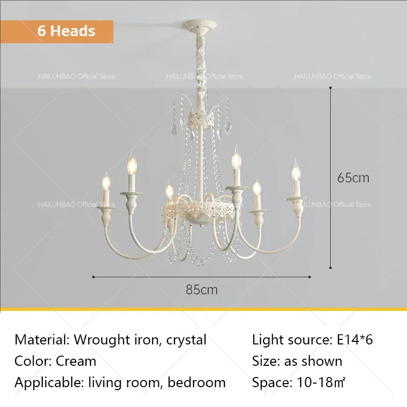 Afralia™ French Light Luxury Living Room Chandelier American Atmosphere Candle Lamp