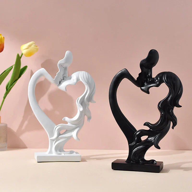 Afralia™ Nordic Love Couple Statue: Abstract Resin Figurines, Valentine's Day Gifts & Home Decor