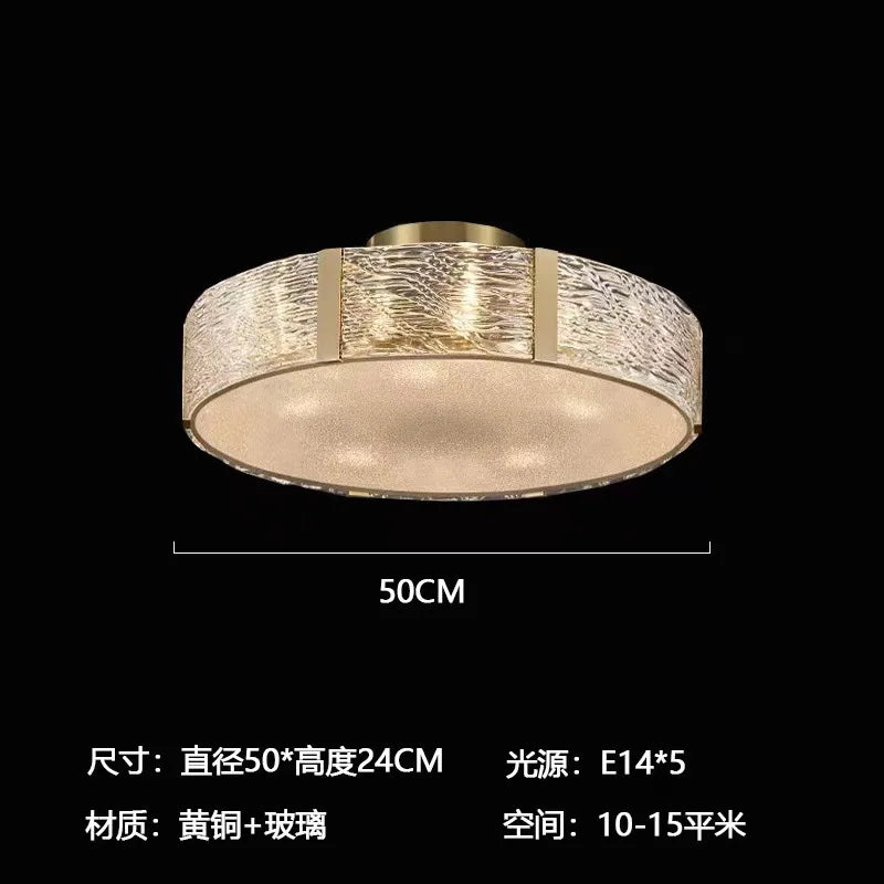 Afralia™ Gold Glass Ceiling Chandelier LED Suspension Luminaire for Home Decor