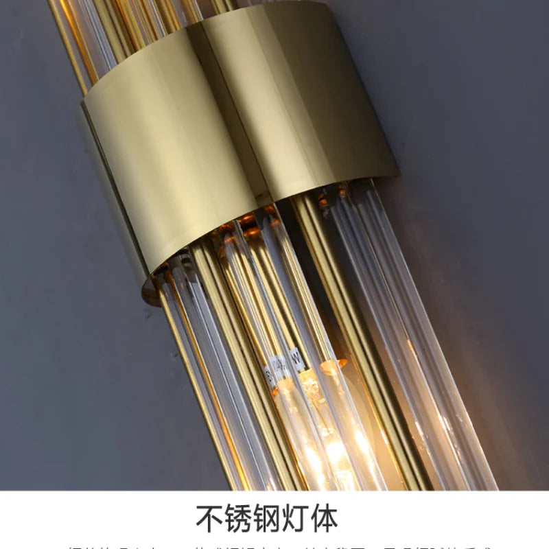 Afralia™ Crystal Copper Wall Lights: Postmodern Luxe Bedroom & Living Room Lighting