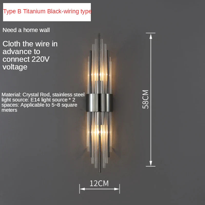 Afralia™ Crystal Copper Wall Lights: Postmodern Luxe Bedroom & Living Room Lighting