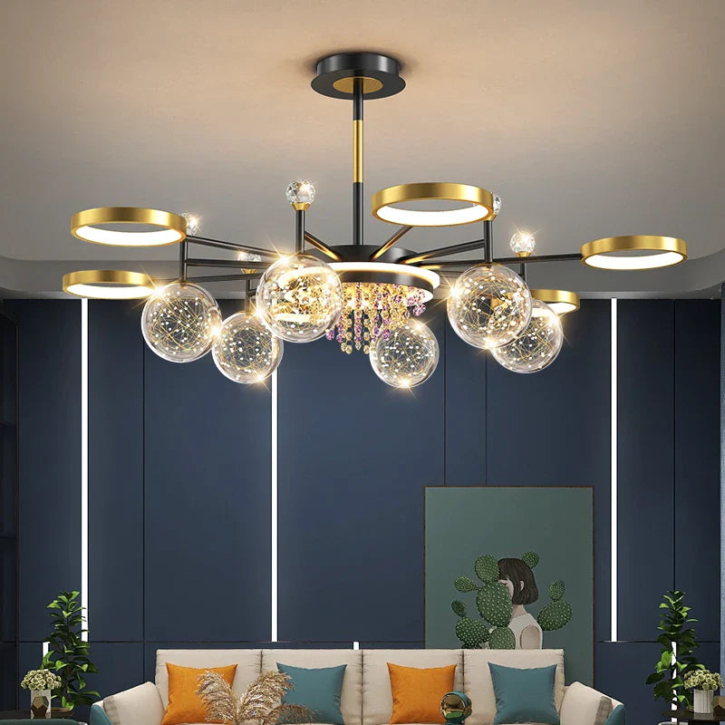 Afralia™ Nordic Glass Ball LED Ceiling Light for Bedroom Living Room Decoration Indoor Lighting