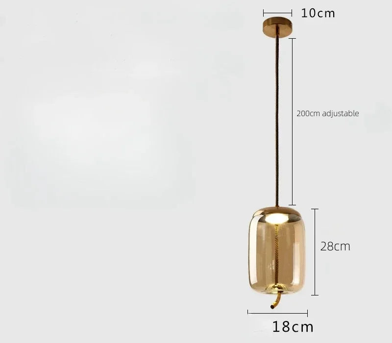 Afralia™ Modern LED Glass Chandelier for Living Room Bedroom Kitchen Pendant Lamp