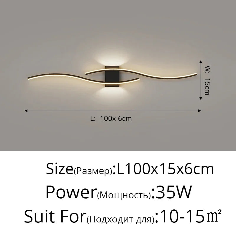 Afralia™ Modern Sofa Background Wall Lamps, Minimalist Bedroom Bedside Lights, Creative Line Decor
