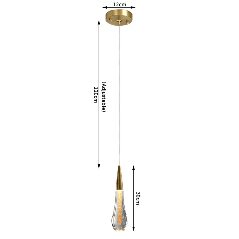 Afralia™ Crystal Tear Drop Chandelier: Gold LED Pendant Light for Villa Staircase and Living Room