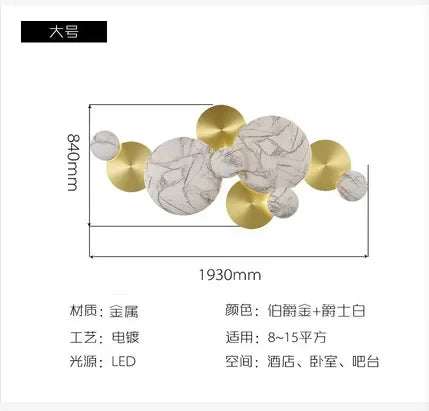 Afralia™ Postmodern LED Copper Disc Wall Lamp for Luxury Home Interior Lighting