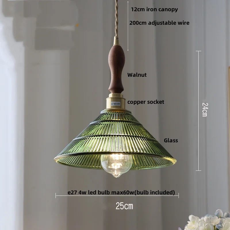Afralia™ Orange Glass LED Pendant Light with Knob Switch - Nordic Modern Design