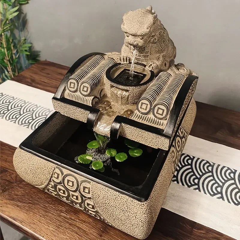Afralia™ Feng Shui Water Flow Tabletop Ornament for Creative Living Room Decor