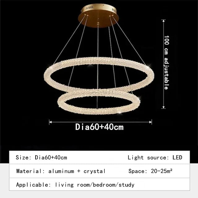Afralia™ Nordic K9 Crystal LED Chandelier for Elegant Home Decor Lighting