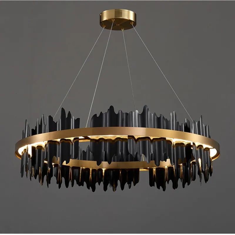 Afralia™ Modern Round LED Chandelier for Home Luxury Decor Lighting