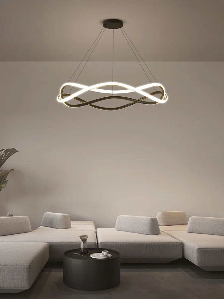 Afralia™ Nordic Circle Chandelier: Modern & Personalized Living Room Lighting