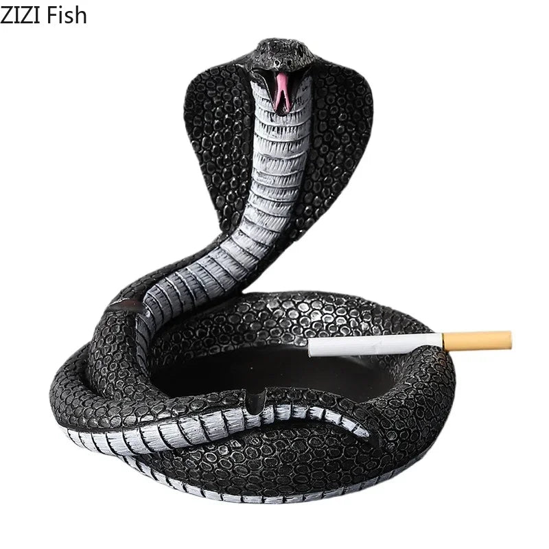 Afralia™ Cobra Ashtray Resin Crafts: Stylish Smoking Accessories for Home and Office