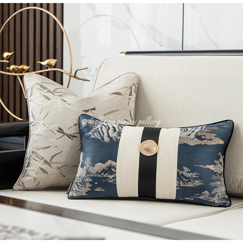 Afralia™ Dragonfly Insects Embroidery Cushion Cover - Quaint & Elegant Style Pillow Case