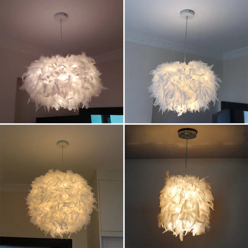 Afralia™ Feather Pendant LED Chandelier - Modern Bedroom Study Room Decoration