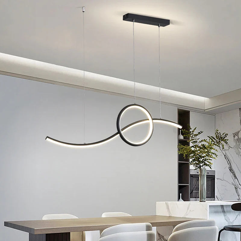Afralia™ Modern LED Pendant Chandelier Dimmable Ceiling Light for Living Room & Kitchen