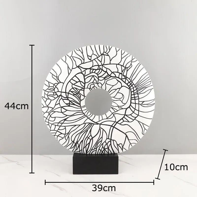 Afralia™ Circle Ornament Desk Decoration Resin Ring Statue Modern Crafts Decor