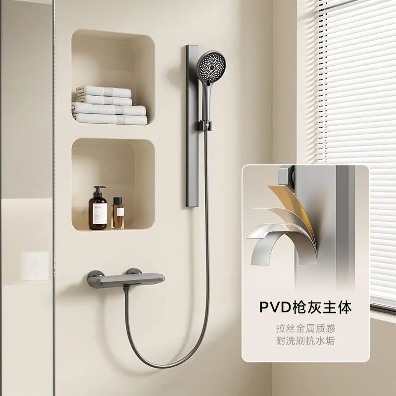 Afralia™ Water Outlet Piano Key Shower Faucet Set, Wall Mounted Hot Cold System