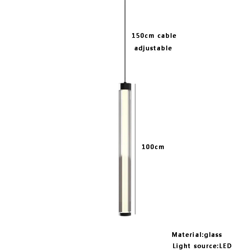 Afralia™ Glass Tube LED Ceiling Pendant Light - Minimalist Nordic Design