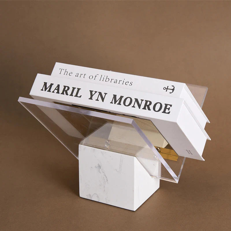 Afralia™ Marble & Acrylic Book Stand: Elegant Display for Books, Magazines, and Textbooks