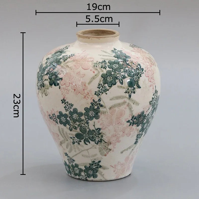 Afralia™ Cracked Texture Blue & White Porcelain Vase Room Decoration & Flower Pot