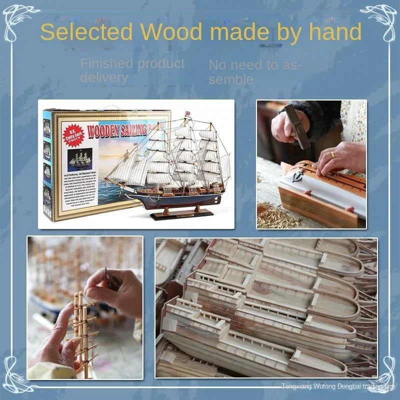 Wooden Sailing Ship Ornaments Famous Sailing Ships Artwork Souvenirs for Home Office Afralia™