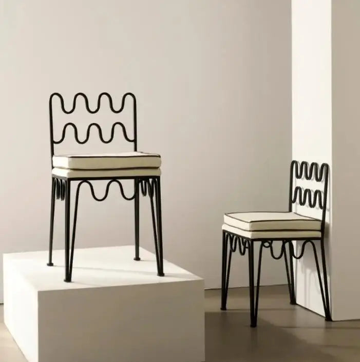 Afralia™ French Retro Wave Dining Table and Chair Set