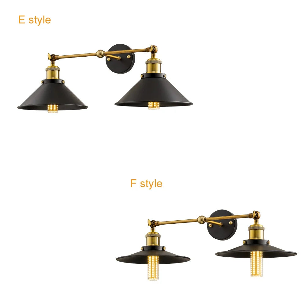 Afralia™ Vintage Industrial Wall Sconce with Switch, Black Wall Lamp for Loft Bedroom