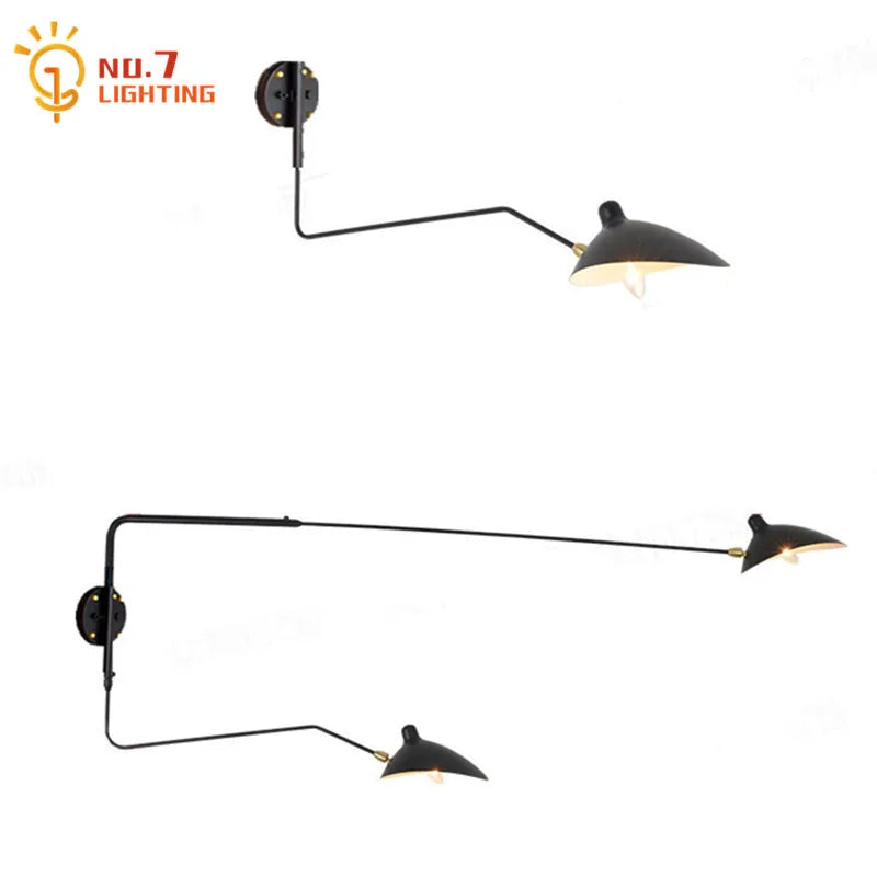 Afralia™ Dawn Spider Serge Mouille LED Wall Lamp with Adjustable Swing Arm