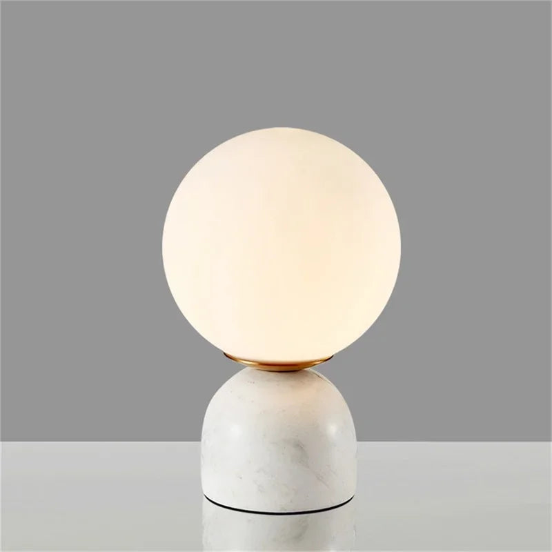 Afralia™ Marble Table Lamp: Modern Nordic Glass Light for Living Room, Bedroom, Study
