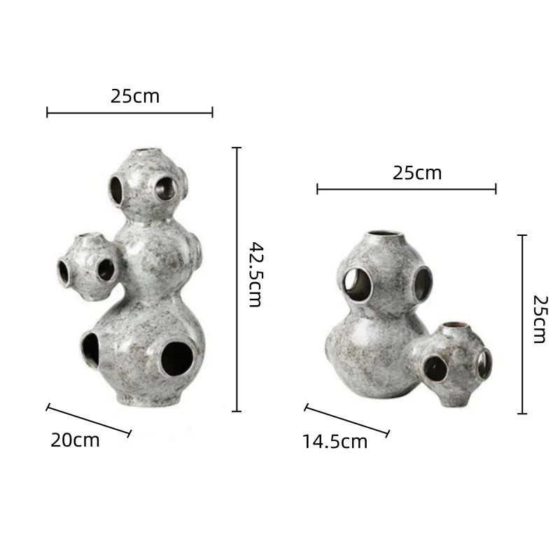 Afralia™ Abstract Planet Hollow Pipe Ceramic Ornament Figurine - Home Decor Accessory