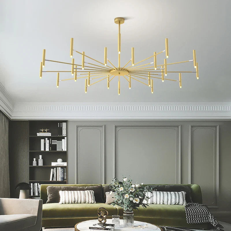 Afralia™ Black Sputnik Chandelier: Nordic Design, Adjustable Lighting for Home Décor