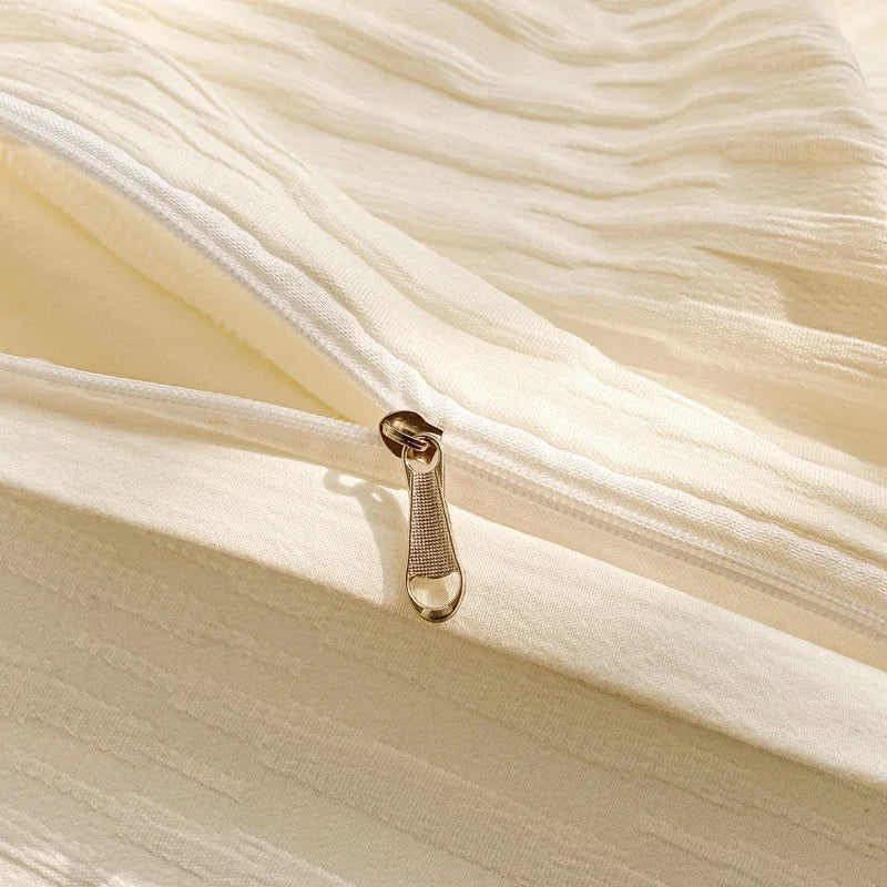 Afralia™ Bubble Yarn Fabric Full Bedding Set with Duvet Cover, Sheet, Quilt, Pillowcase