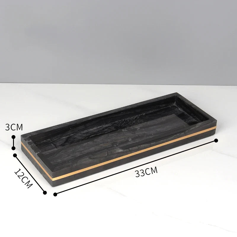 Afralia™ Black Marble Bathroom Accessories Set