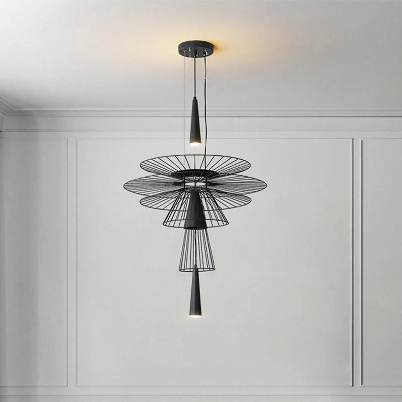 Afralia™ Iron Mesh Gravity Suspension Lamp in Black - Industrial Pendant for Home Décor