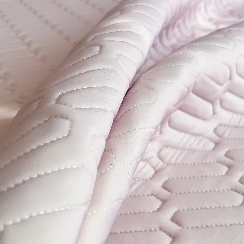 Afralia™ Cool Fabric Latex Bed Skirt Set: Solid Color Summer Mat with Elastic Band