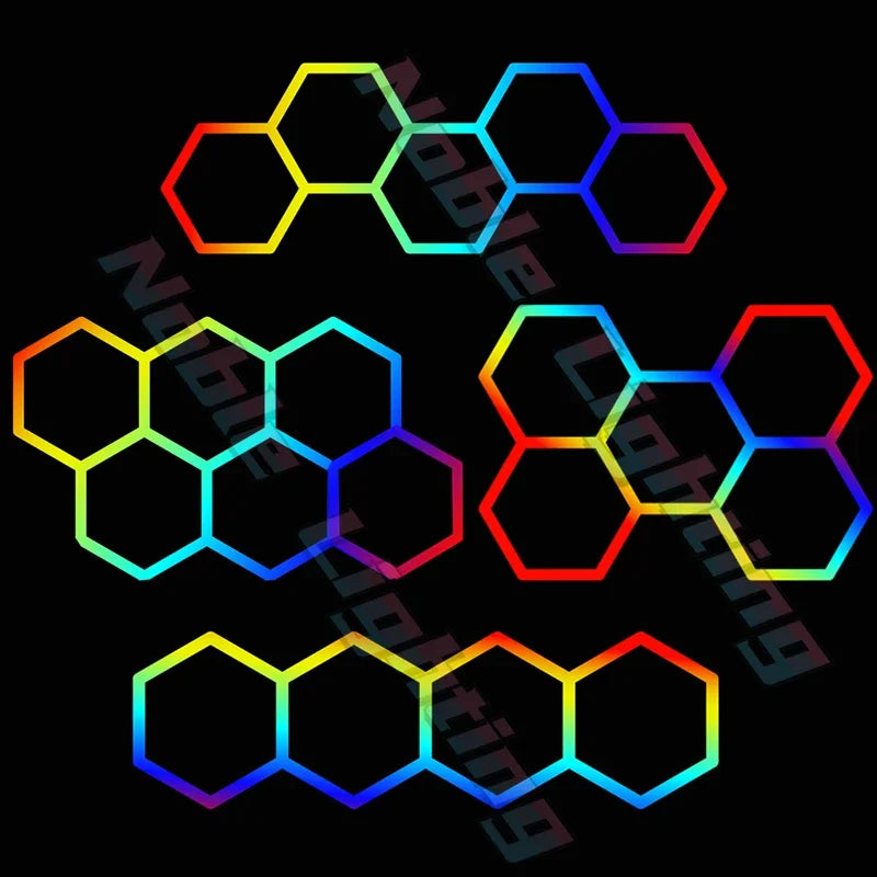 Afralia™ RGB Hexagon LED Lights Garage Entertainment Decoration Special Effect Lighting