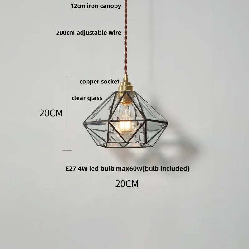 Afralia™ Glass LED Pendant Lamp: Handmade Japanese Style Adjustable Hanging Light Fixtures