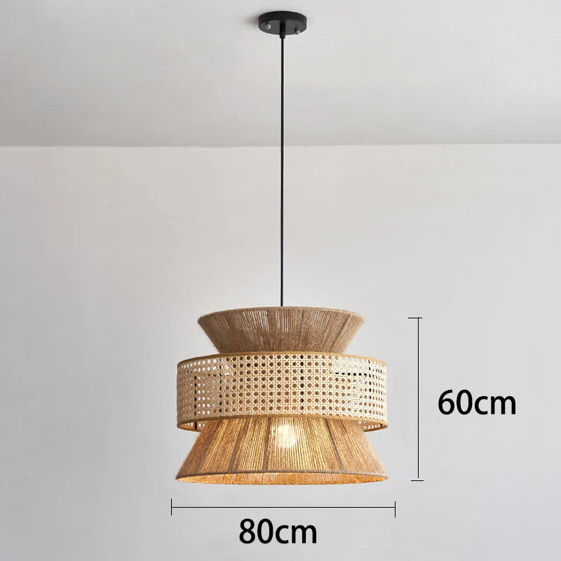 Afralia™ Vintage Style Handmade Hemp Rope Pendant Light for Dining Room Hotel Tables
