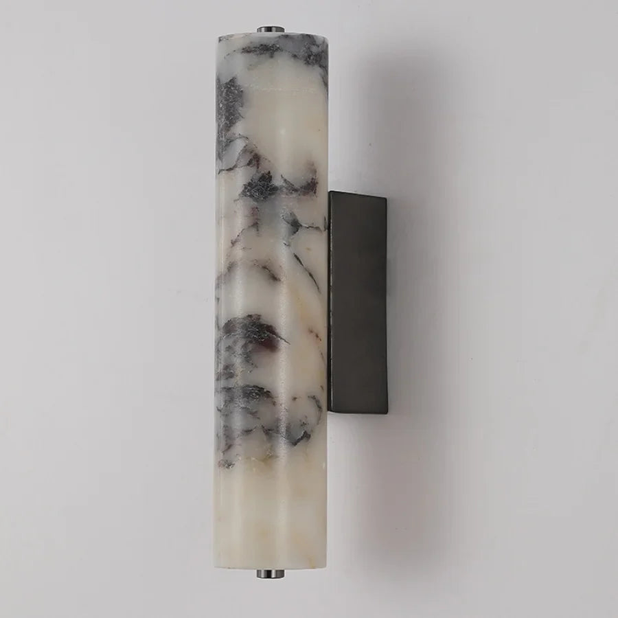 Afralia™ Modern Cylinder Marble Wall Lamp - Luxury LED Wall Lights for Living Room