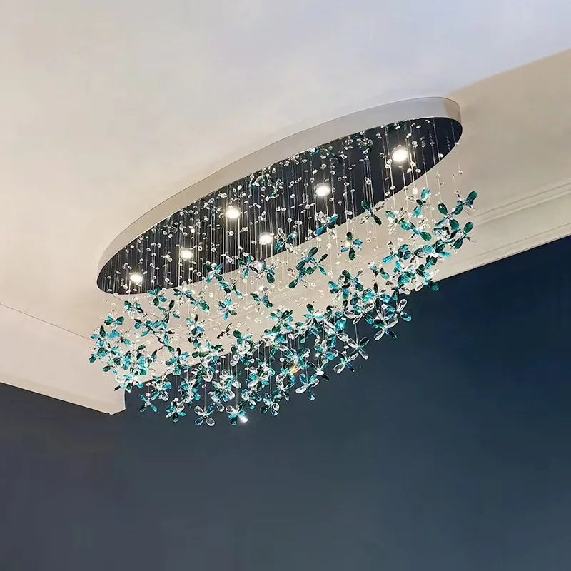 Afralia™ Modern Crystal Chandelier Staircase Lighting for Living Room, Hotel Lobby Decoration