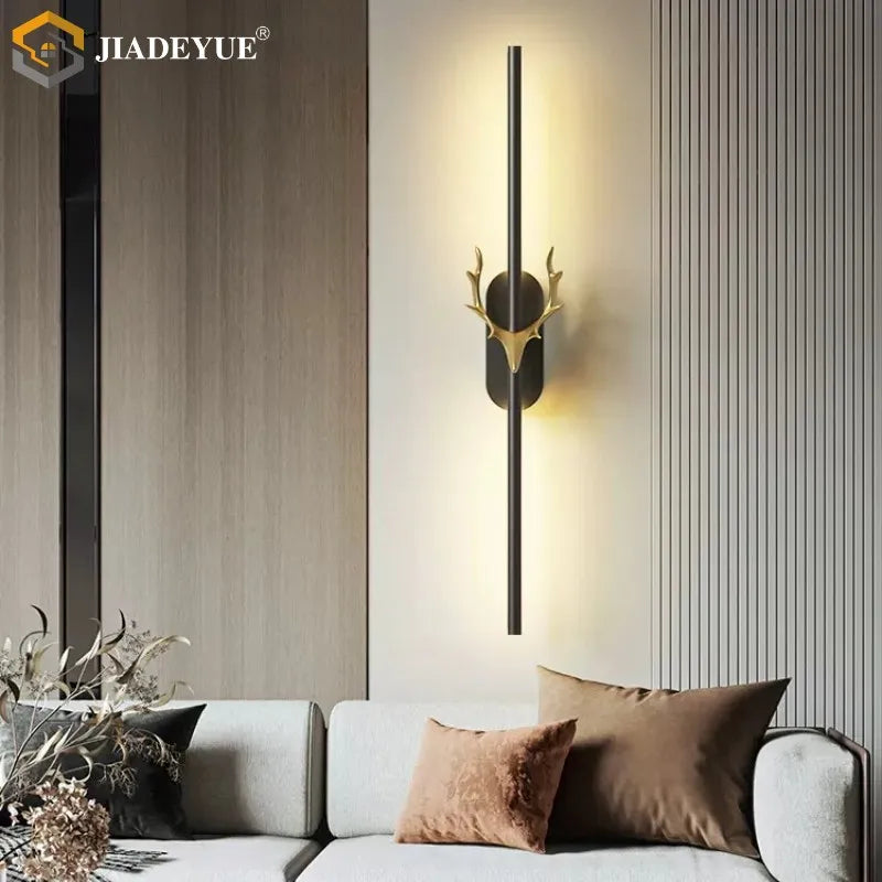 Afralia™ Deer Horn LED Wall Lamp for Staircase & Bedroom Decor