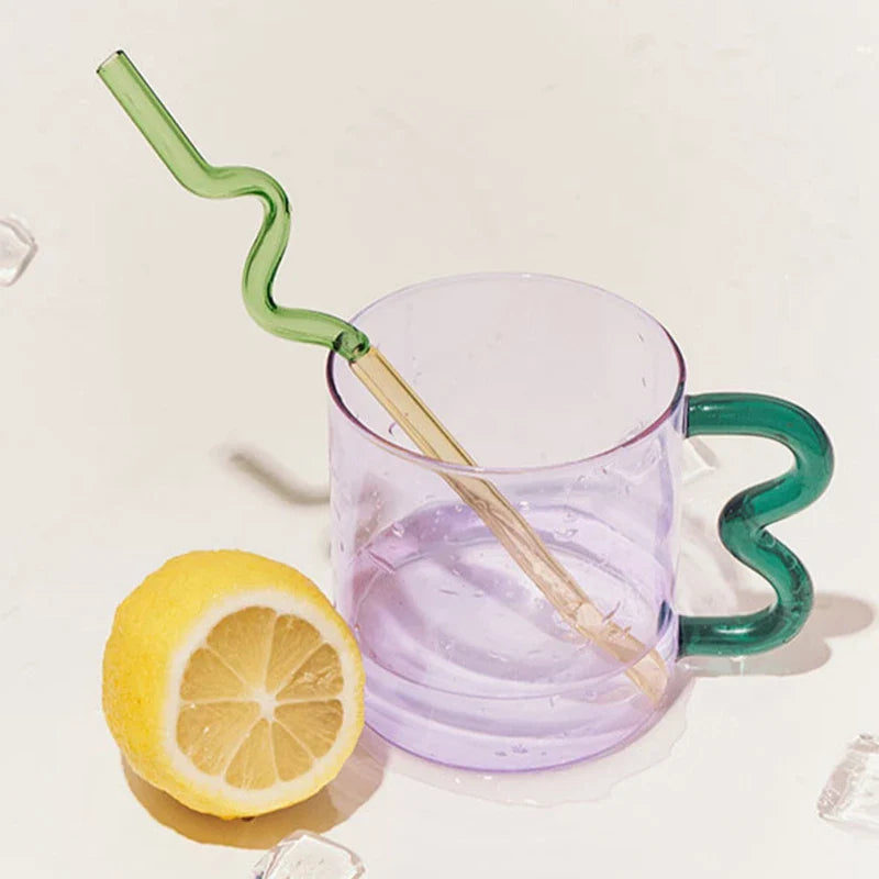 Afralia™ Handmade Glass Mug High Borosilicate Heat-resistant Tea Coffee Cup