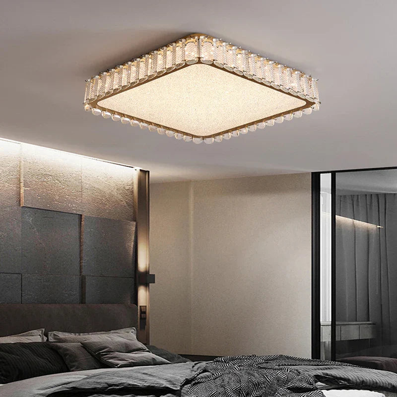 Afralia™ Crystal LED Ceiling Lights: Modern Home Lighting Fixture for Living, Dining, Kitchen, Bedroom