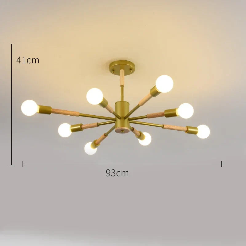 Afralia™ LED Ceiling Lights with Wooden Lampshades for Modern Livingroom and Bedroom