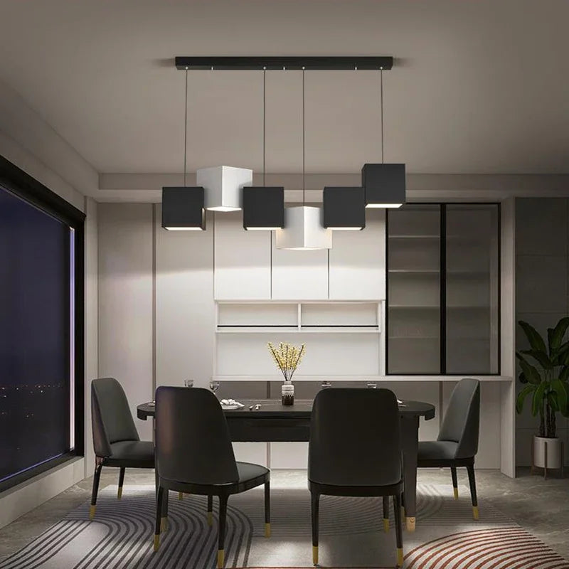 Afralia™ Magic Cube LED Pendant Lights for Dining Room Living Room Fixtures